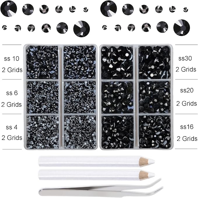10000Pcs 2-Boxes Mixed Size Hot Fix Round Crystals Gems Glass Stones Hotfix - Image 3