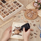 PH PandaHall Wooden Unfinished Craft Kits Garden Playset Loose Parts Natural - Image 3