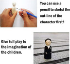 56 PCS Unfinished Natural Wooden Peg Dolls, Little Wooden peg People - Image 3