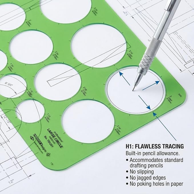 ALVIN, Large Circles Guide Template, Drawing and Drafting Tool - Image 6
