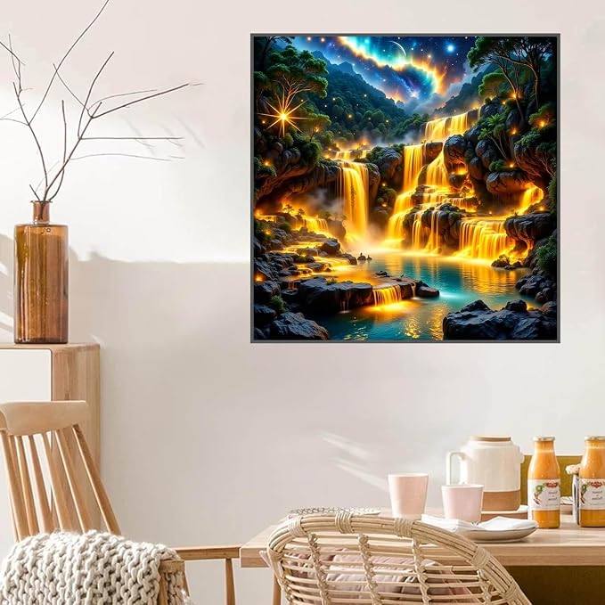 Waterfall Diamond Art Kits for Adults, Landscape Diamond Painting 14x14in | 5D - Image 3