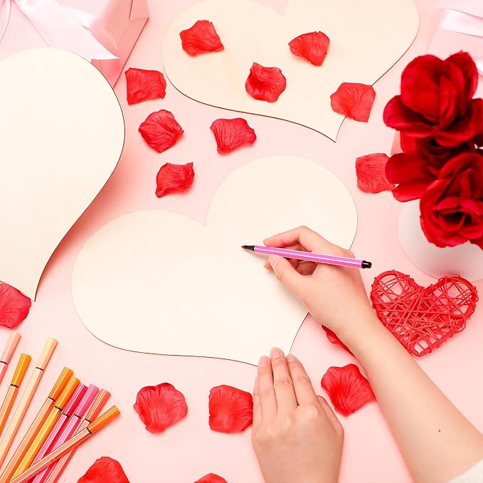 12 Pack 12 Inch Valentine Wood Heart Cutouts - Image 3