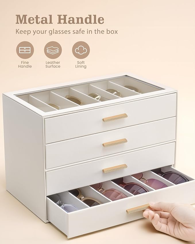 Lolalet Sunglasses Storage Box for Women, Eyewear Eye Glass Organizer - Image 3