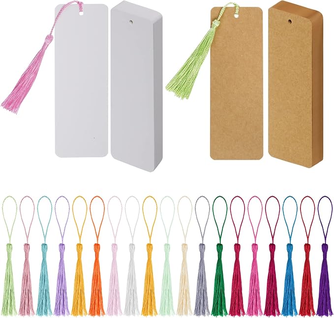 choyaxo 60 Pcs Kraft Paper Blank Bookmarks by choyaxo