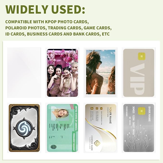 200 Pcs Kpop Photocard Sleeves Holder, 58 x 89 mm, fits 54 x 86 mm and 55 x 85 - Image 4