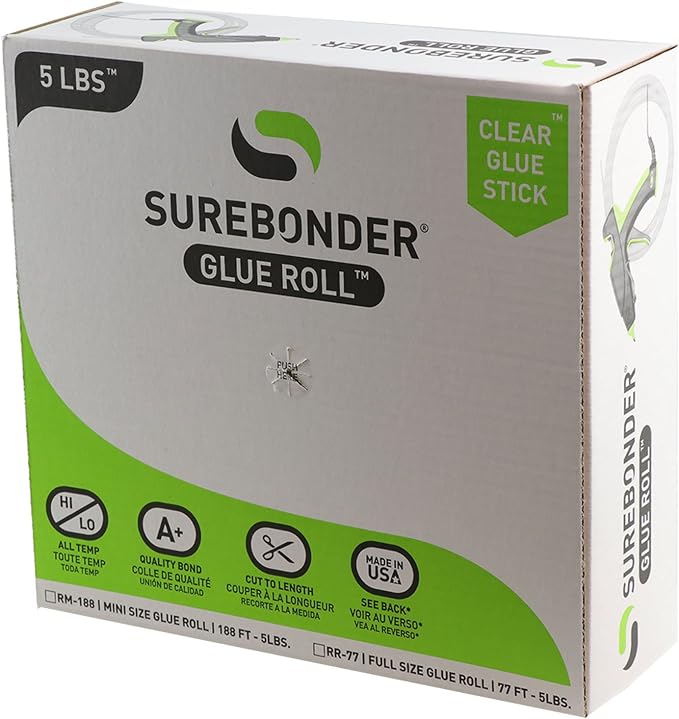 Surebonder RR-77 Full Size 77 ft. Clear All Temperature Hot Glue Stick Roll/Rope - Image 2