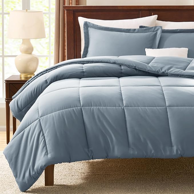 CozyLux Twin/Twin XL Comforter Set Grayish Blue - Image 6