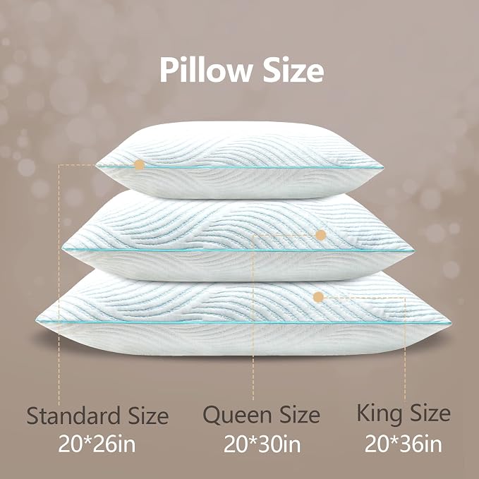 Pillows King Size Set of 2 Cooling Memory Foam Pillows - Image 8