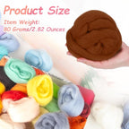 PATIKIL Wool Roving Yarn, 80G/2.82OZ Soft Felting Wool Pure Chunky Roving Yarn - Image 2