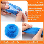 Mayboos 30 Colors Wool Roving for Needle Felting, Needle Felting Wool, DIY Wool - Image 2