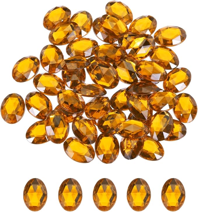 MECCANIXITY 50Pcs Acrylic Oval Gems 13x18 mm Flat Back Artificial Rhinestones by MECCANIXITY