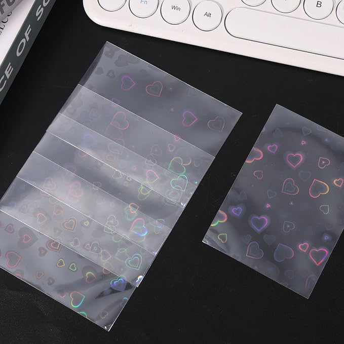 Penitue Photocard Sleeves, 9.1x6.5cm/3.58x2.56in Laser Flashing Card Sleeves - Image 7