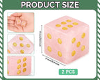 2 Pcs Mahjong Crystal Dice 16mm Pink Crystal D6 Mahjong Dice Set Mahjong Sieve - Image 2