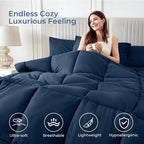 Sasttie Super King Comforter Set, 7 Pieces Extra Large Bed in a Bag, Complete - Image 2