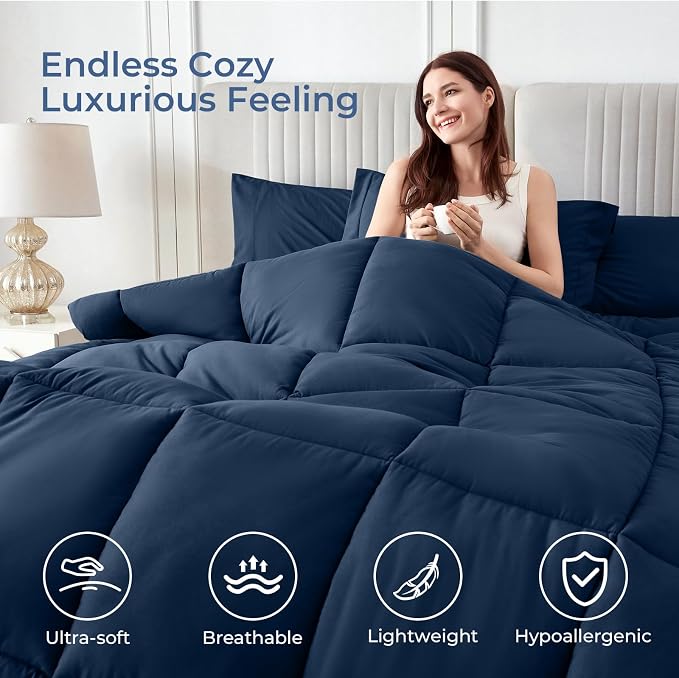 Sasttie Oversized King Comforter Set, 7 Pieces Extra Large Bed in a Bag - Image 2