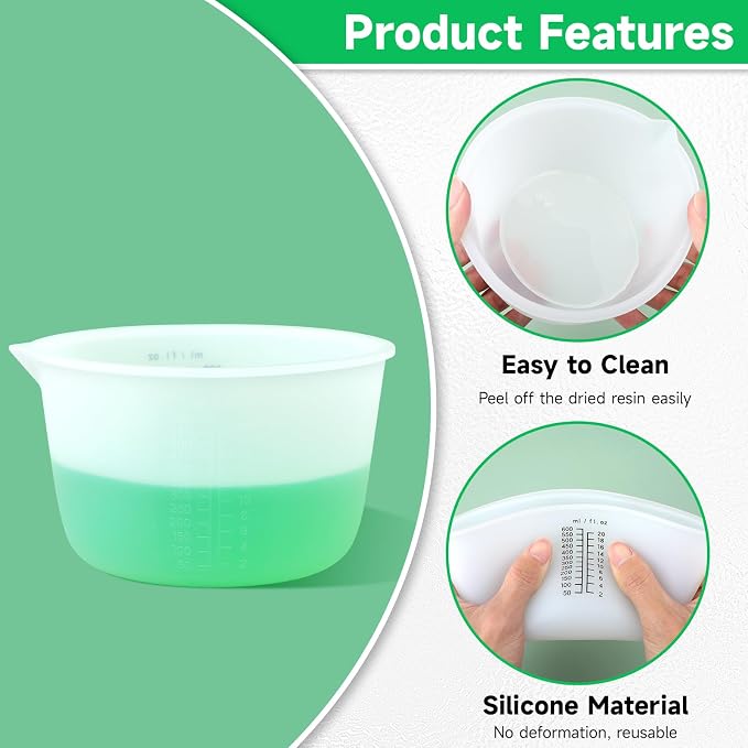 Gartful 600ml Reusable Silicone Resin Cups, Large Silicone Mixing Bowl - Image 5