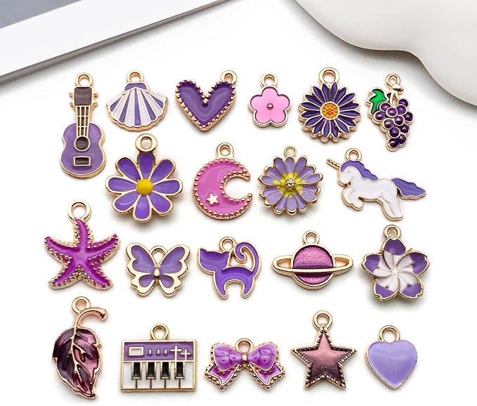 WOCRAFT 40pcs 20 pairs Assorted Enamel Bracelet Charms - Image 6