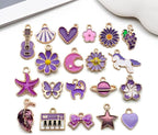 WOCRAFT 40pcs 20 pairs Assorted Enamel Bracelet Charms - Image 6