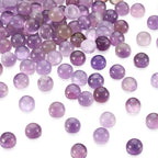 FASHEWELRY 100Pcs Natural Amethyst Cabochons Flat Back Gemstone Cabochons 4mm - Image 2