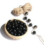 240Pcs Black Wood Beads 16mm for Craft Large Hole Wood Beads Hole:6mm - Image 5