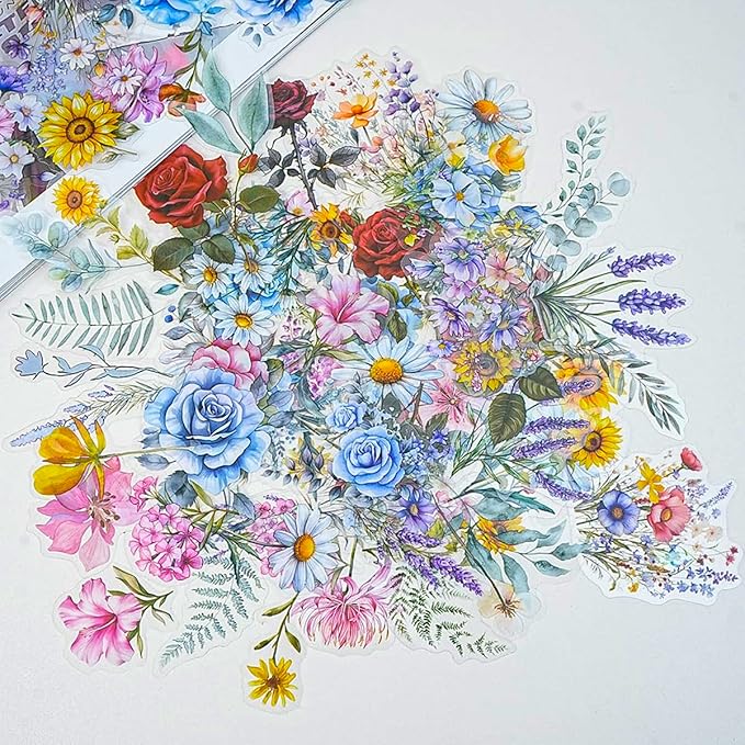 100 Pcs Natural Flower Stickers - Image 3