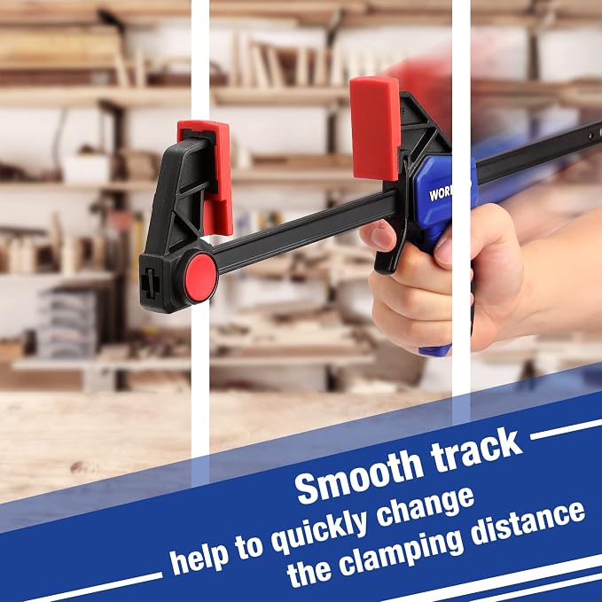 WORKPRO Bar Clamps for Woodworking, 6-Inch and 12-Inch Wood Clamps Set - Image 5