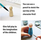 22PCS 2.55′′ Unfinished Natural Wooden Peg Dolls, Little Wooden peg People - Image 3
