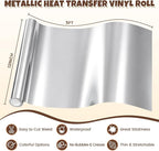 Silver Metallic Foil HTV Heat Transfer Vinyl Roll - Image 5