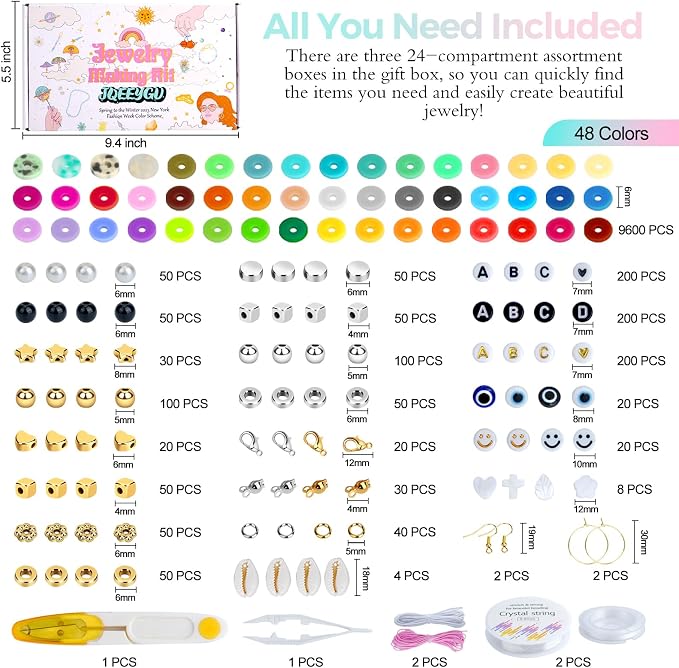 JQEEYGV Bracelet Making Kit 3 Boxes - Image 2