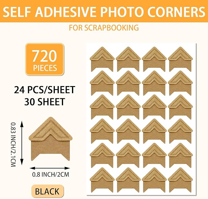 Pajean 720 Pieces Photo Corners Self Adhesive Photo Corners - Image 2