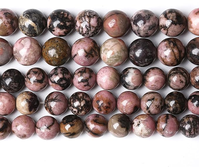 4mm 90pcs Natural Black Lace Rhodonite Beads Healing Power Stones Round Loose - Image 2