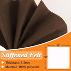 IONTACH 36" X 36" Brown Stiff Felt Fabric 1.2mm Thick | Felt Sheet - Image 3