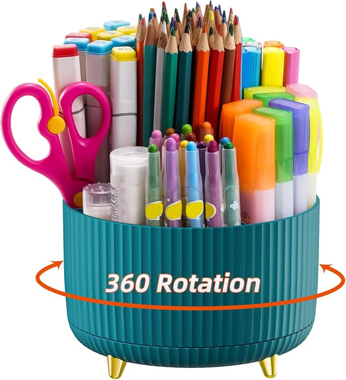Marbrasse Desk Organizer, 360-Degree Rotating Pen Holder, Desk Organizers and by Marbrasse
