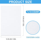 MYFAMIREA Cross Stitch Aida Fabric 14 Count, 18 by 15 Inch Large Size, Classic - Image 2