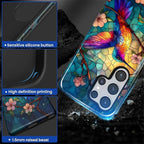for Samsung Galaxy S25 Ultra Case, Stained Glass Hummingbird Pattern Glossy 2 - Image 4