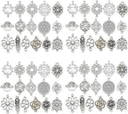 WOCRAFT 120pcs Antique Silver Flower Connector Charms by WOCRAFT
