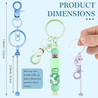 Tondiamo 12 Pcs Beadable Keychains Bars Bulk Blank Beaded Metal Keychain - Image 4