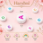 1400 PCS 4x7mm Round Alphabet Letter Beads - Image 3