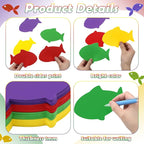 Ireer 48 Pcs Large Foam Fish Cutouts 6 Inch Colorful Fish Shapes Classroom - Image 3