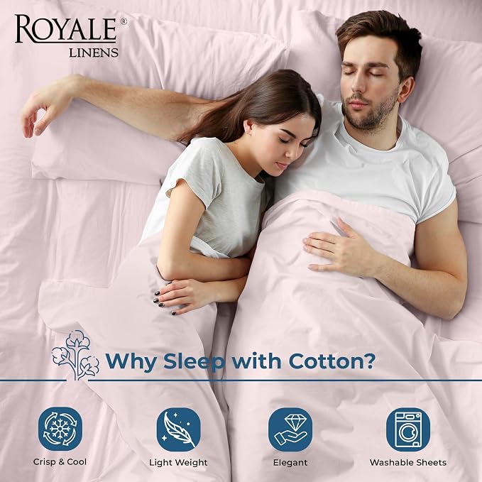 Royale Linens 100% Organic Cotton Twin Flat Sheet Only - Image 3