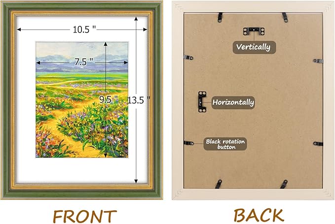 Golden State Art, 11x14 Ornate Picture Frame Holds 8x10 Photo, build-in hangers - Image 6