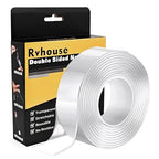 Heavy Duty Double Sided Tape, 2 x 80 in, 1 Pack | Removable washable nano gel by Rvhouse
