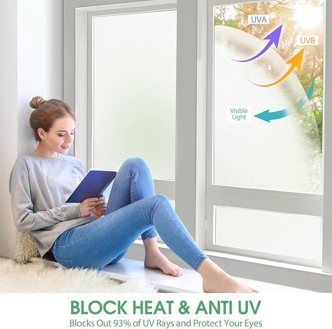 STATINT Window Privacy Film Frosted Glass Sun Blocking UV Protection Window - Image 2