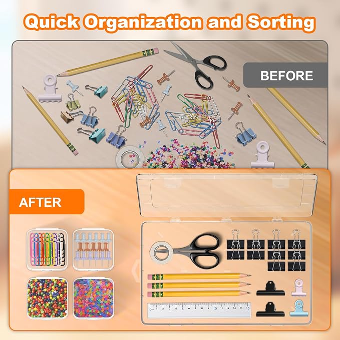 Bead Organizer Box, 2 Pack 30 Pcs Clear Plastic Storage Containers Features - Image 4