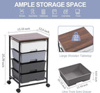 SYKIARIOL Utility Cart with 4 Drawers, Rolling Storage Cart with Drawers - Image 3