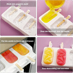 Sakolla 2 Pack Silicone Popsicle Molds, 4 Cavities Diamond Ice Cream Molds - Image 5