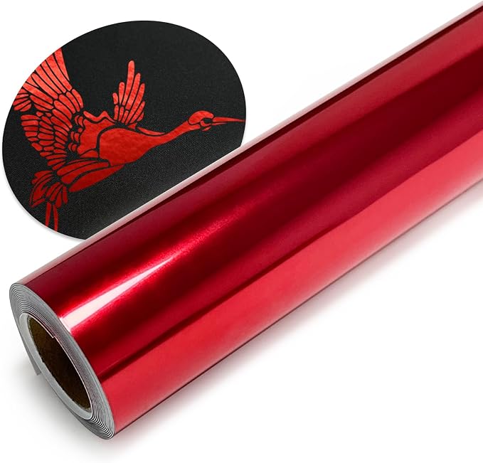 Red Metallic Heat Transfer Vinyl Roll by WRTUUED