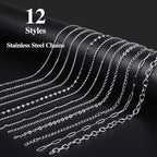 Necklace Chain for Jewelry Making, 95.1 Feet 12 Rolls Stainless Steel Jewelry - Image 2