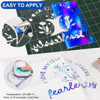 VINYL FROG Blue Holographic Heat Transfer Vinyl 12" x5ft Blue Metallic HTV - Image 2