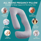Sasttie Pregnancy Pillows for Sleeping, Jumbo U Shaped Cooling Full Body Pillow - Image 6